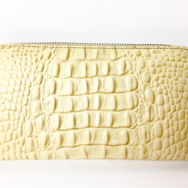 leather wallet (croco aivory)
