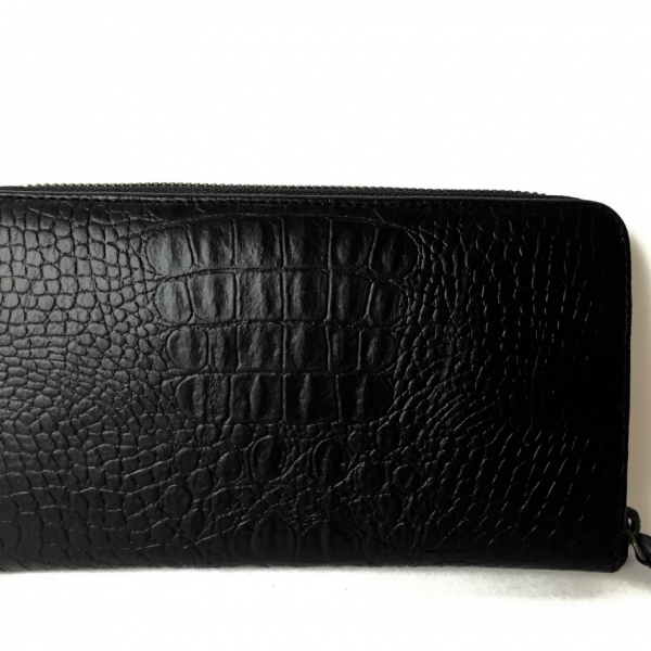 leather wallet (croco black)